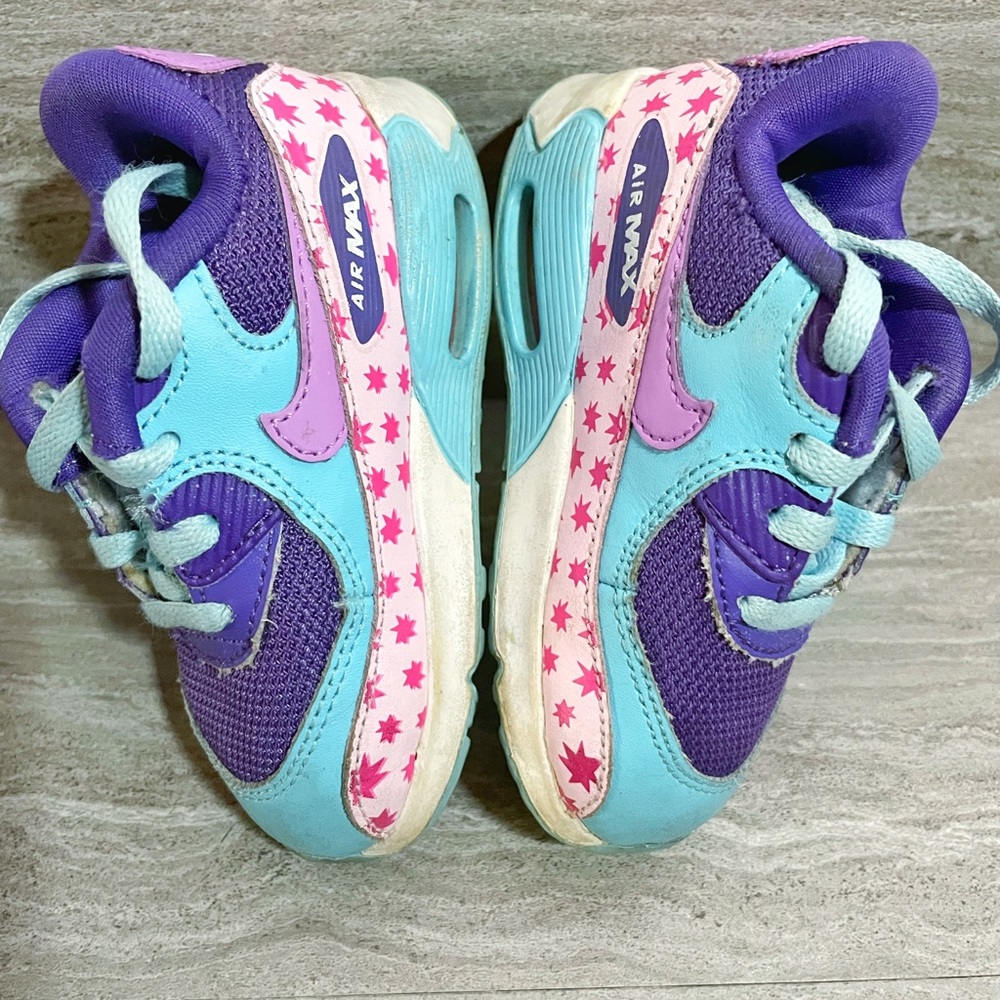 Nike Air Max 90 Purple, Light Blue, Pink w/ Stars 6c Rainbow, Unicorn